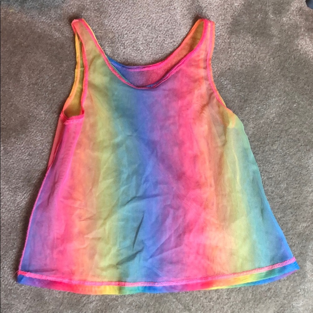 Rainbow mesh top